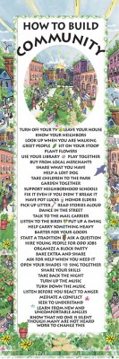 Suggestions of How to Build Community by Syracuse Cultural Workers