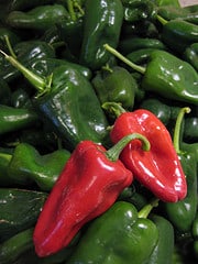 Red and green peppers