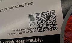 QR code with caption, "scan for video instructions on how to use wood chips."
