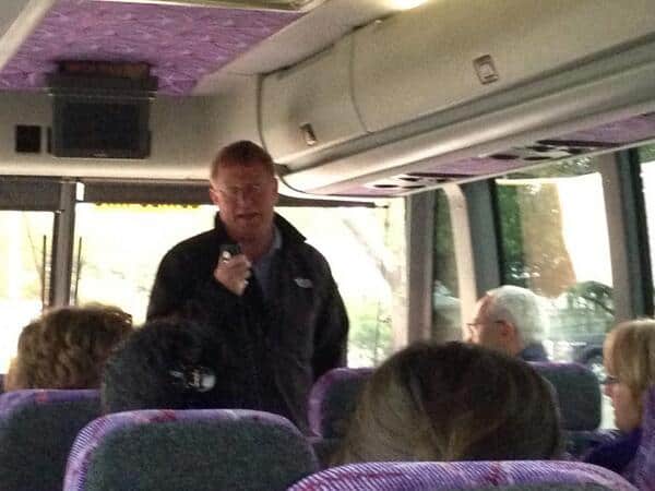 Tour guide Chris Baird leads the economic development team across Norfolk County checking out new developments. Photo by @NorfolkCounty.