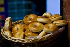 Basket of bagels. Photo by Vox Efx on Flickr.
