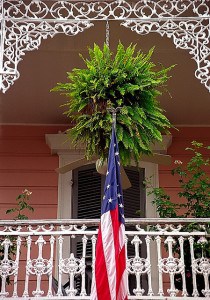 Basket with flag. Photo by David Ohmer on Flickr