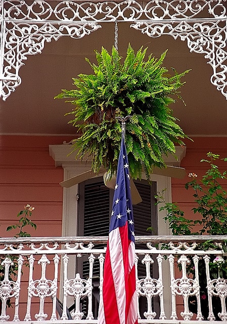 Basket with flag. Photo by David Ohmer on Flickr