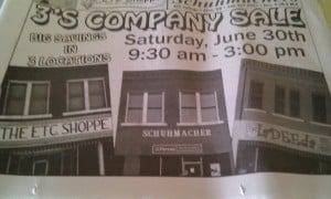 Newspaper ad featuring three small businesses. 