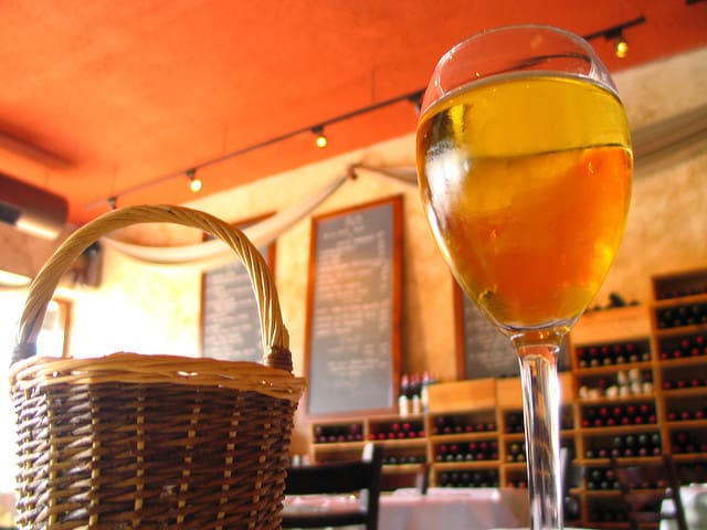 Basket and wine glass. Photo by mario on Flickr