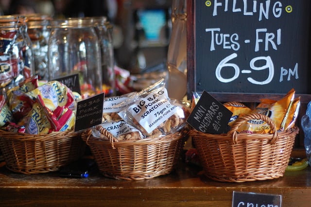Baskets of snacks. Photo CC by Paul Hayday on Flickr.