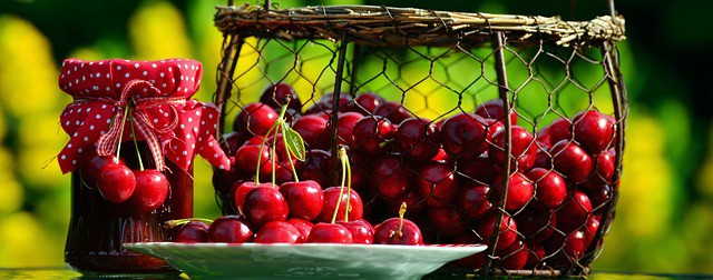 basket of cherries- public domain on pixabay. Photographer condesign