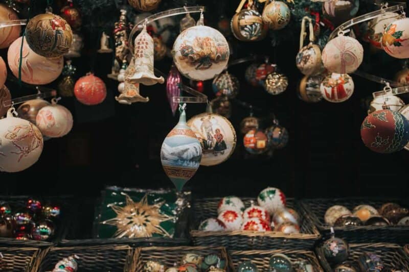 Basket of ornaments. 