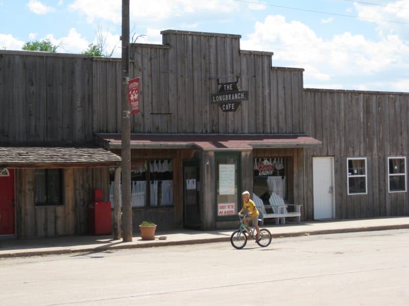 wooden storefronts in Freedom, Oklahoma