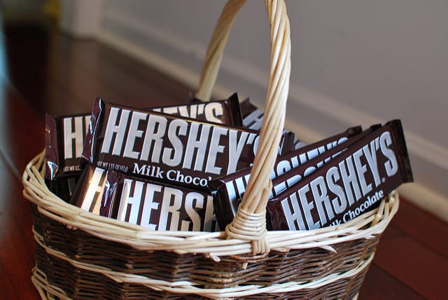 Basket of Hershey's bars Photo CC by slgckgc