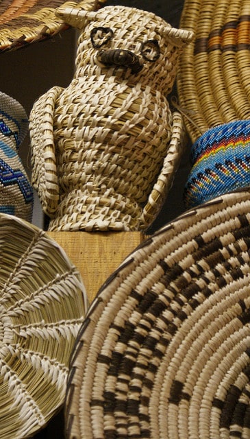 Owl made of basket materials